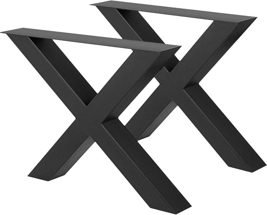 VEVOR Pieds de Table en Métal Industriels, Lot de 2, Capacité 1000 kg, Design en X, 720x760 mm pour Salon, Salle à Manger, Cafétéria, Bar