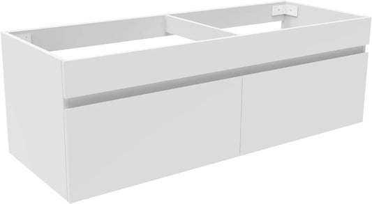 Ensemble de meubles sous-vasque 120 cm avec charnières silencieuses, design suspendu, blanc moderne