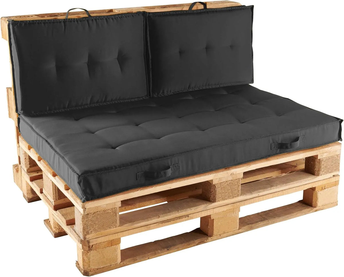 Ensemble Modulable de Mobilier de Jardin en Palette avec Coussin Gris