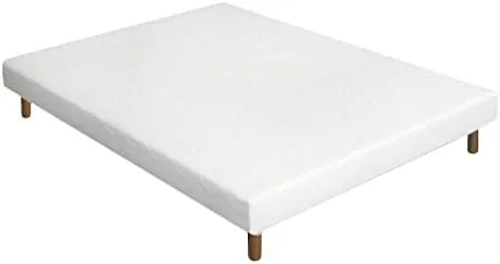 Cadre de Lit en Bois avec Tissu et Pieds Offerts - Blanc - 160x200 cm