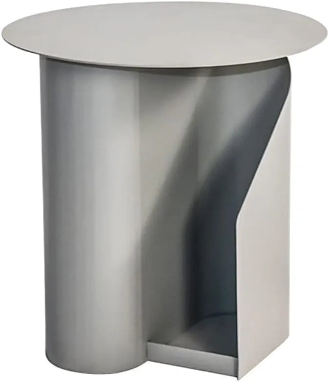 Table d'Appoint Scandinave en Fer Forgé pour Salon, Chevet ou Table Basse, Gris