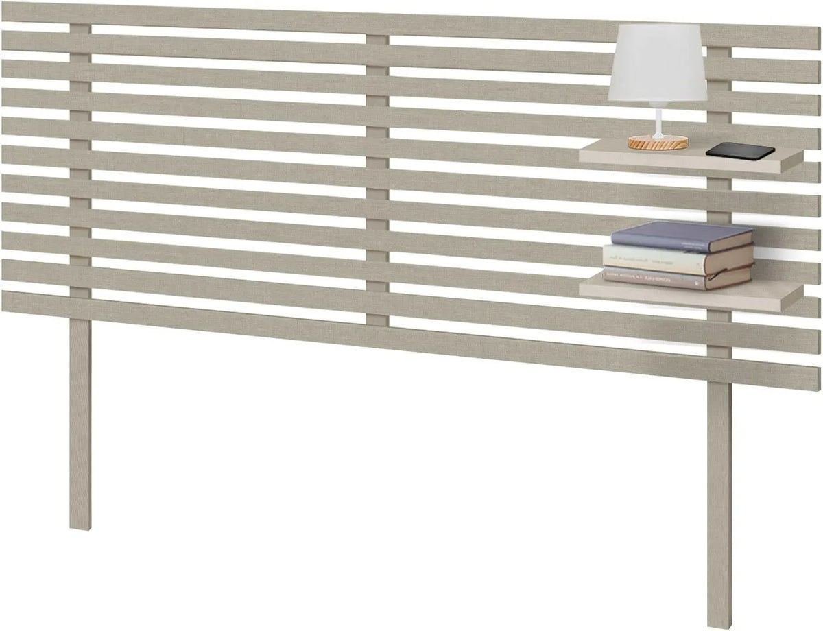 Tête de Lit Murale en Bois Recyclé avec Étagères, Style Vintage Nordique