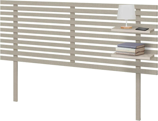 Tête de Lit Murale en Bois Recyclé avec Étagères, Style Vintage Nordique