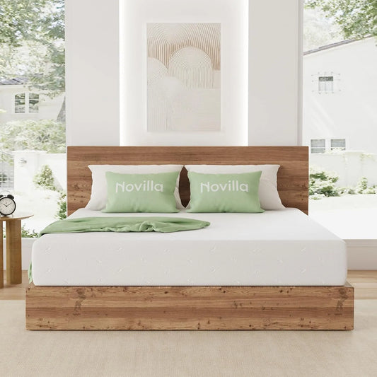 Matelas en Gel à Mémoire de Forme 180x200, 18cm, Bambou, Mi-Ferme