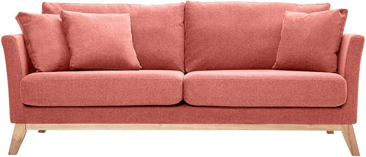 Canapé Scandinave 3 Places Déhoussable Velours Terracotta Oslo