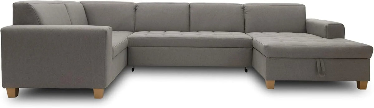 Canapé d'Angle en U Moderne Gris Clair 162x333x199 cm - Collection Sugar