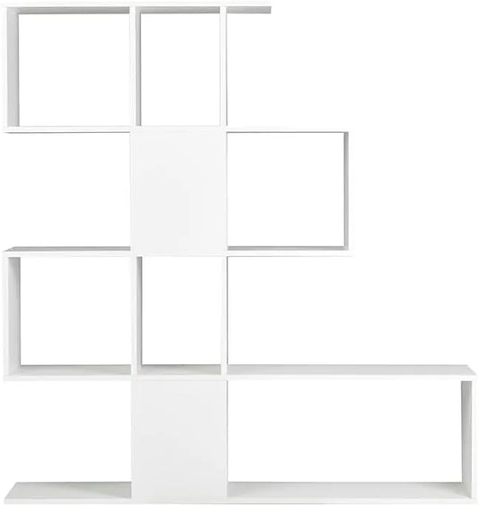 Miliboo Bibliothèque Design Ouverte, Blanc Laqué Brillant, 139 cm, Modelo COMO