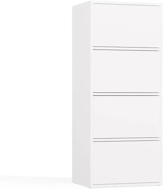 Buffet Moderne à 4 Portes avec Système Tip-on, Étagères Vastes, Design Minimaliste, pour Salon, Chambre et Bureau, 50x119x40 cm
