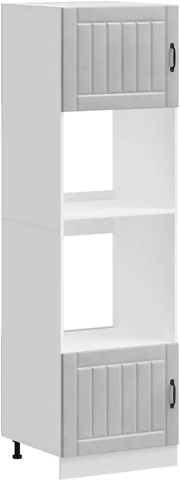 Ensemble de 2 Armoires pour Four Lucca en Bois Gris Béton