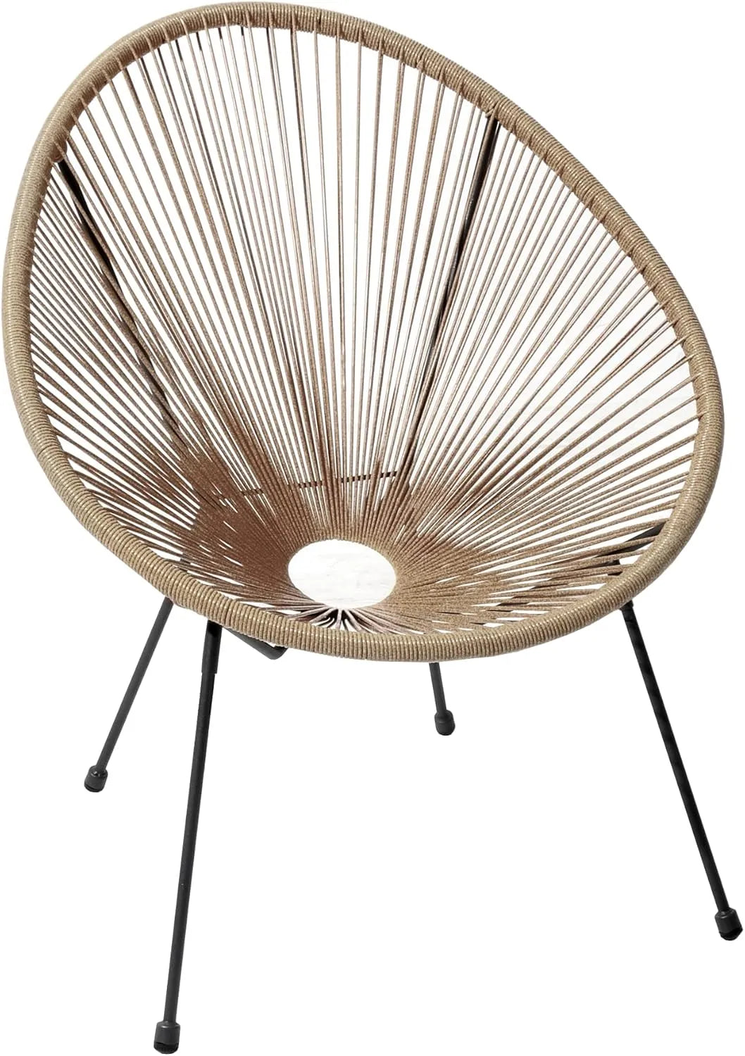 Lot de 2 Fauteuils de Jardin Rio en Métal et Résine Tressée - Naturel