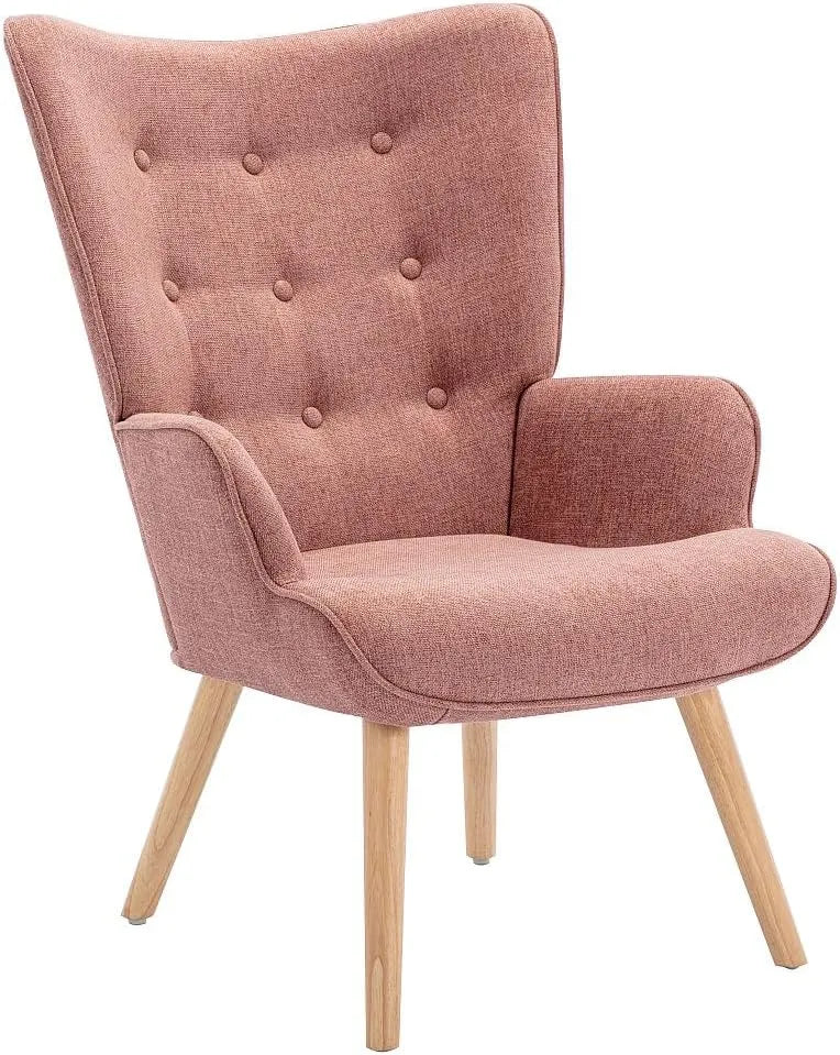 Fauteuil Design en Tissu Rose VATELY - Confort et Élégance