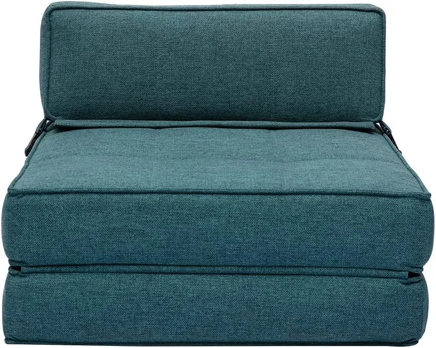 Fauteuil Convertible 1 Place en Tissu Bleu Canard - Modèle Katy de Miliboo