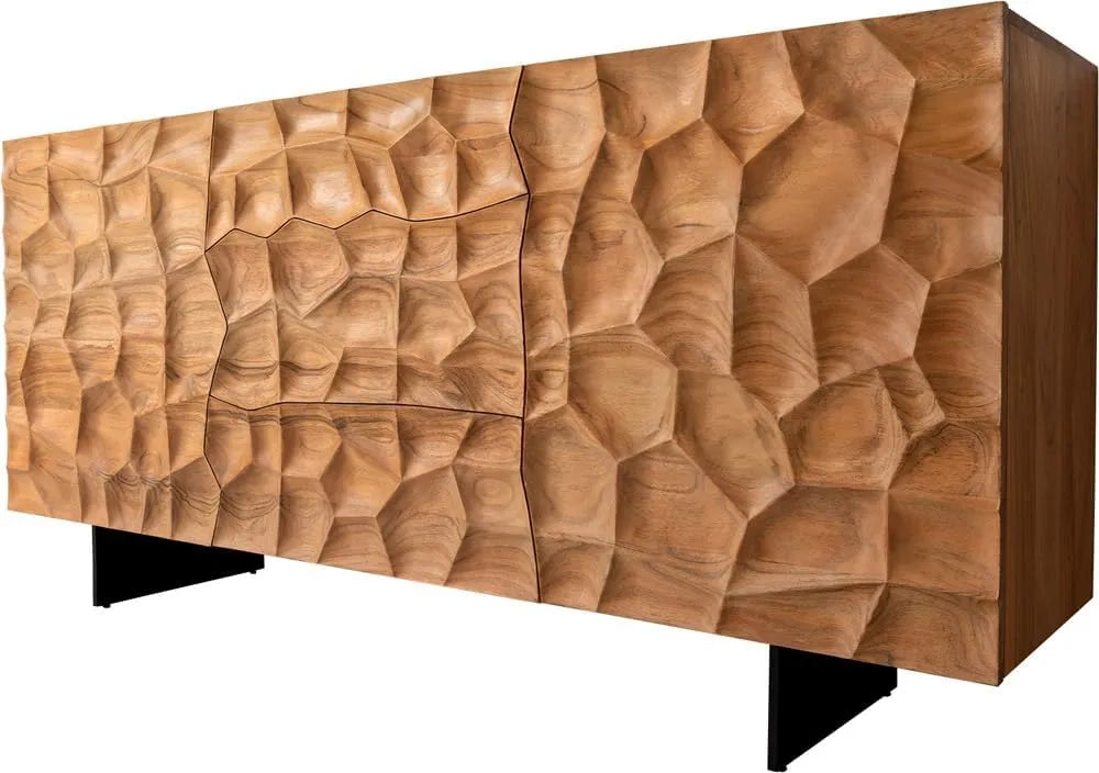 Buffet en Acacia Massif 175 cm avec Portes et Tiroirs