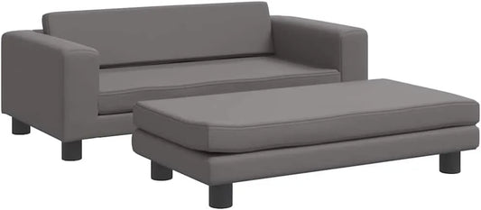 Canapé Enfant avec Repose-Pied en Similicuir 100x50x30 cm