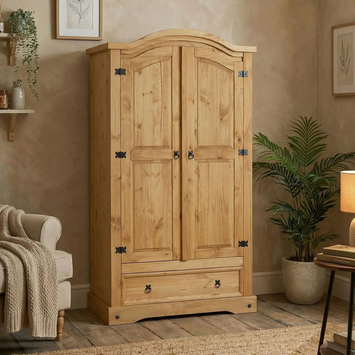 IDIMEX Armoire Mexicaine en Bois Massif avec Portes, Étagère et Tiroir