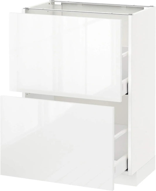 Armoire de Cuisine METOD/MAXIMERA avec 2 Tiroirs, 60x40x88 cm, Blanc