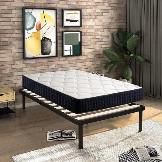 Ensemble Lit 90x190 cm avec Matelas Mémoire de Forme et Sommier - Vert