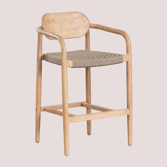 Tabouret Haut en Bois Naele - 66,5 cm - Brun Blé - SKLUM