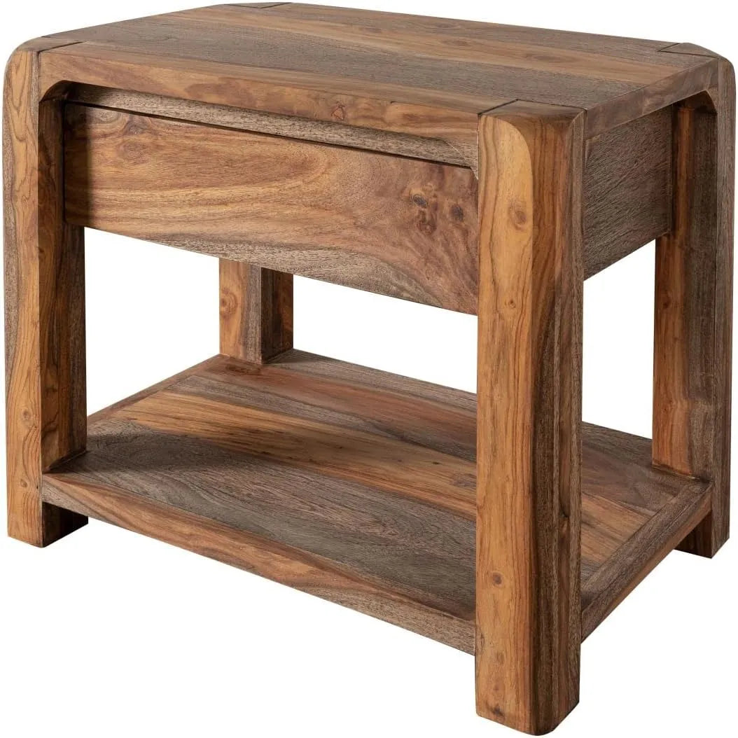 Chevet en Bois de Palissandre Gris Taupe - Design Moderne