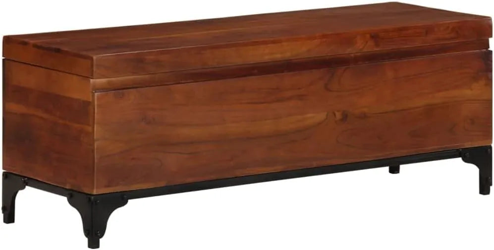Coffre de Rangement en Bois d'Acacia pour Salon 110x35x41 cm