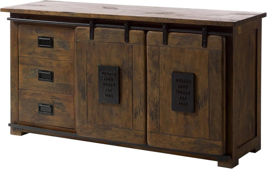 Buffet en Bois de Manguier avec Finition Huilée - Style Industriel