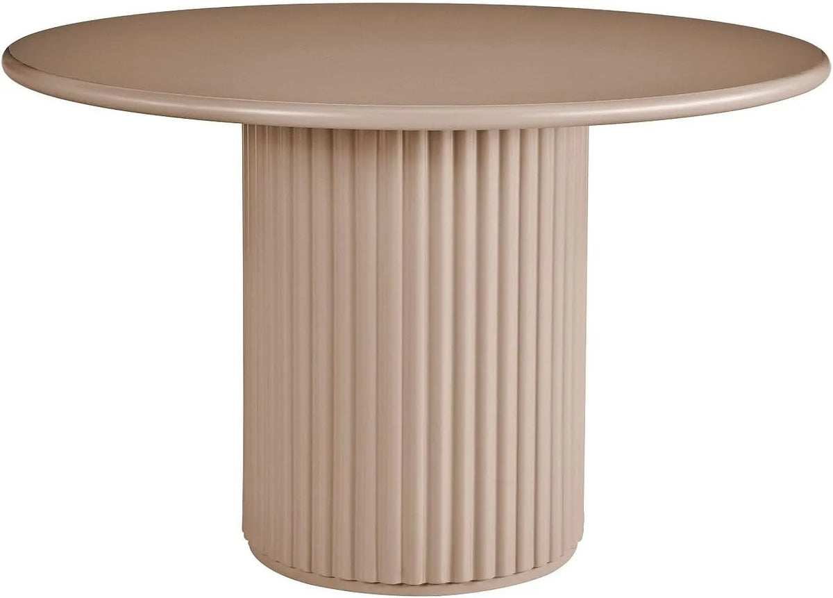 Table à Manger Ronde en MDF pour 4 Personnes - Couleur Marron - Modèle TAMARZO