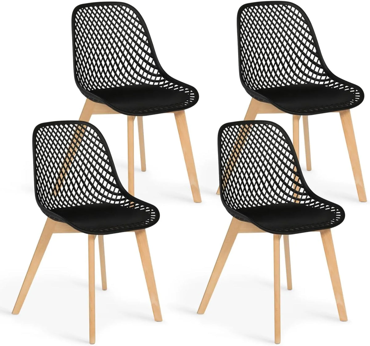 IDMarket - Ensemble de 4 chaises noires Mandy pour salle à manger