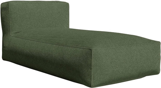 Méridienne en Velours Côtelé Vert - NOUMARA - Élégance et Confort