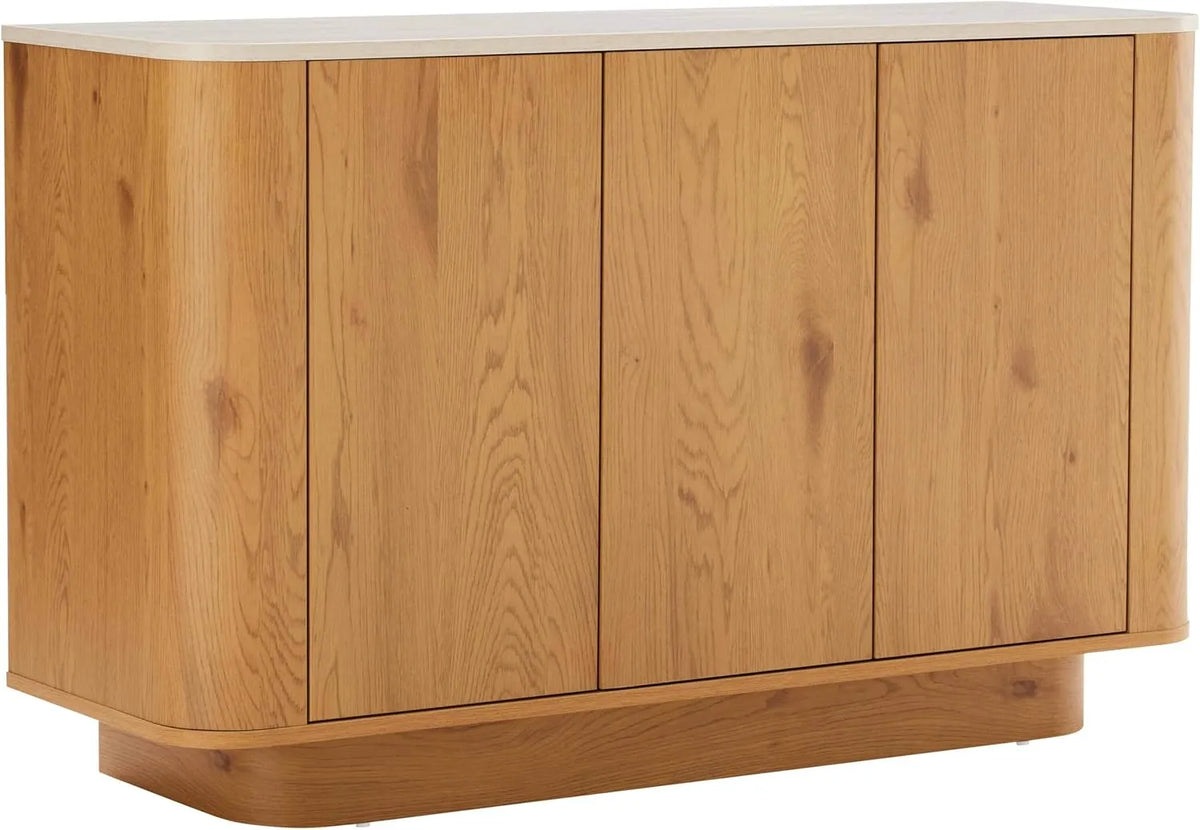 Buffet à Effet Bois Clair 3 Portes 120 cm - Oviala