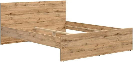 PEGANE Lit Double Adulte 160x200 cm, Chêne Wotan, Élégant et Confortable