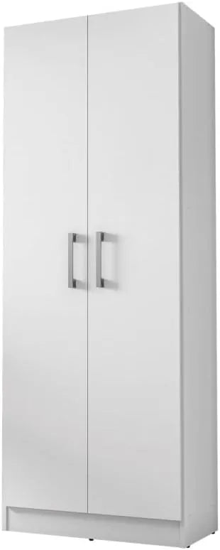 Armoire Polyvalente 2 Portes Blanc avec 5 Étagères - 61 x 160,6 x 31,5 cm