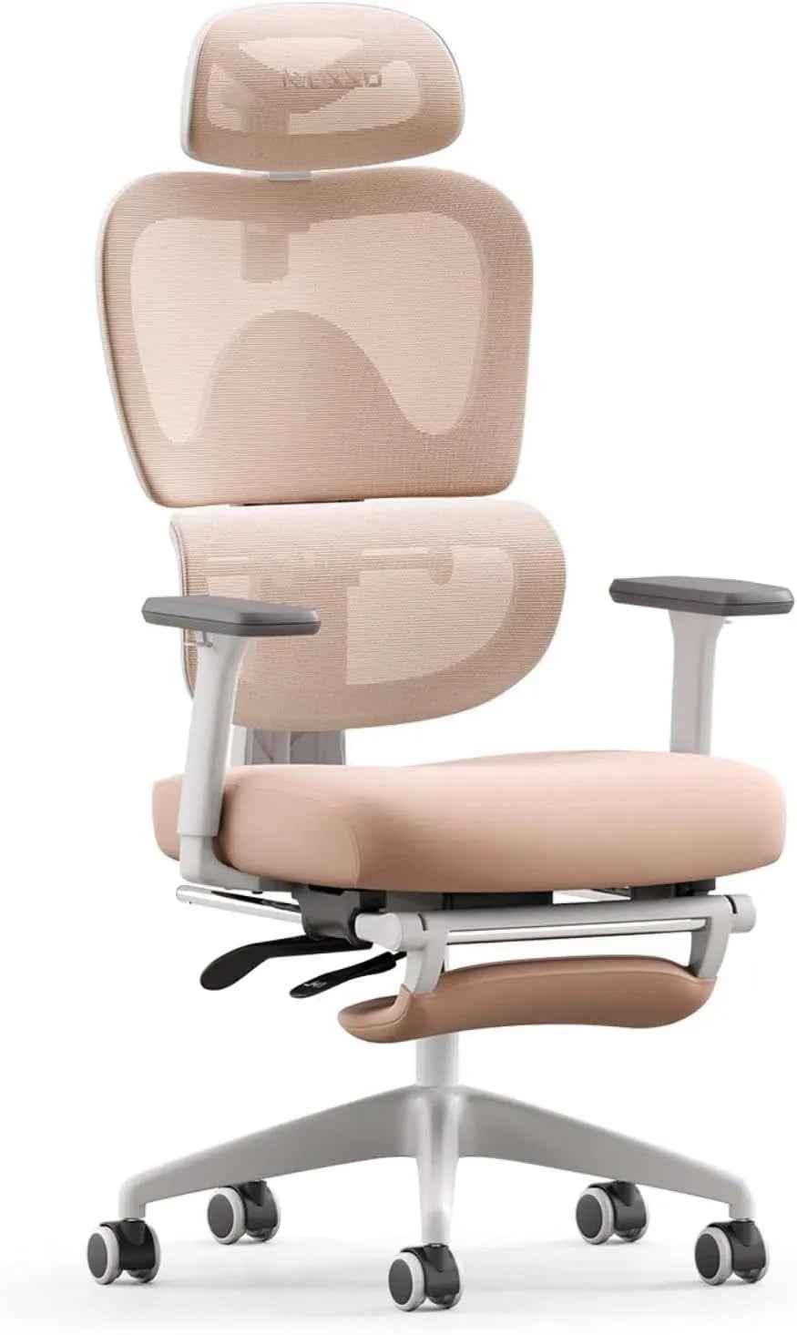 Chaise de Bureau Ergonomique MUSSO E600SE, Réglable, Soutien Lombaire et Accoudoirs 3D, Repose-Pieds Intégré