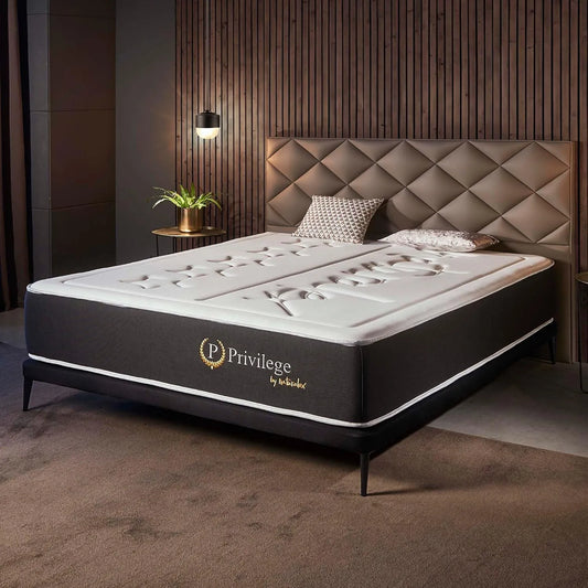 NATURALEX - Matelas Hybride Confort 140x190 cm - Ressorts Ensachés & Mousse à Mémoire - Blue Latex - Mi-Ferme & Respirant - 7 Zones de Soutien - Fabriqué en Europe