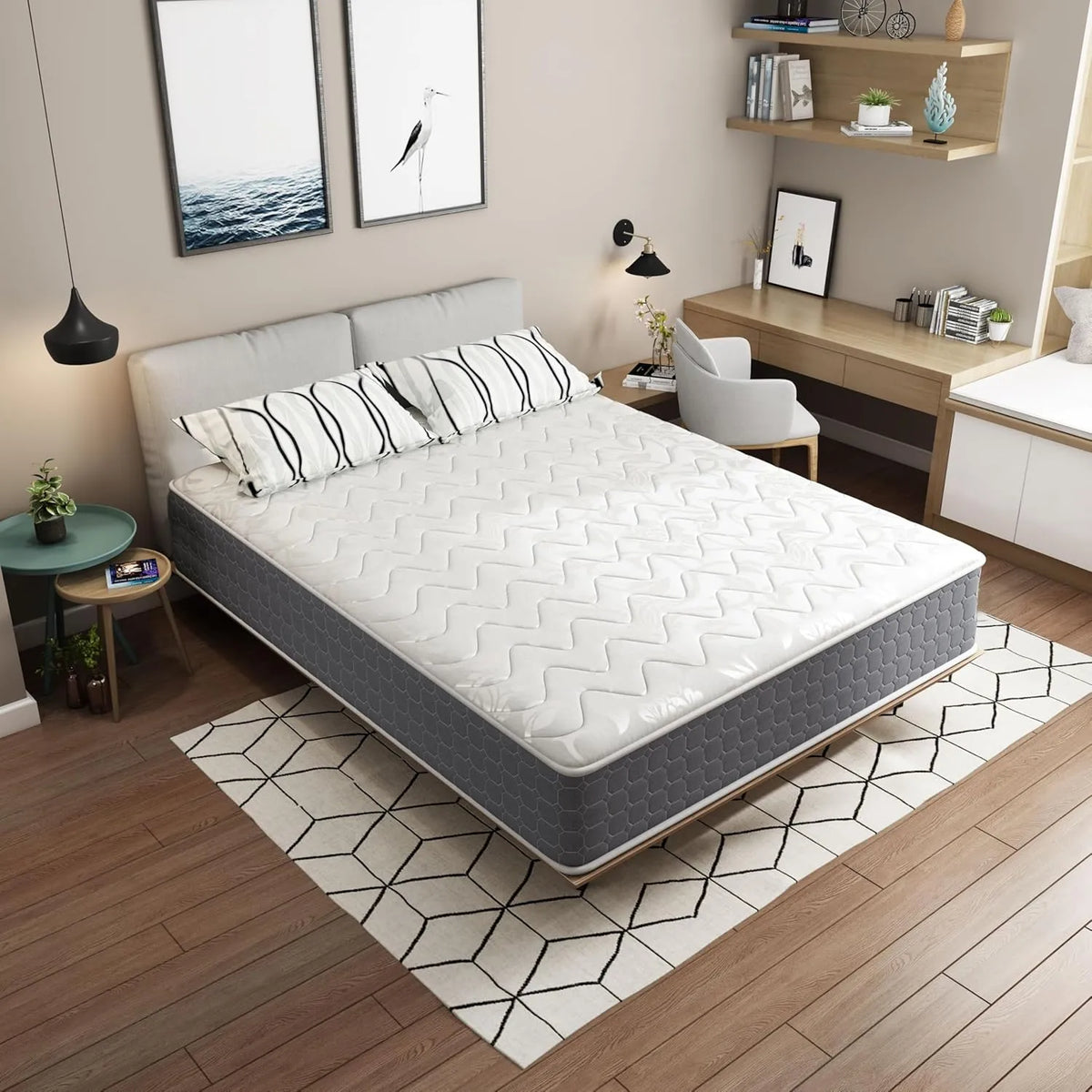 Matelas Ergonomique 140x190 cm, Mémoire de Forme 27 cm, Confort Optimal pour Adultes et Enfants