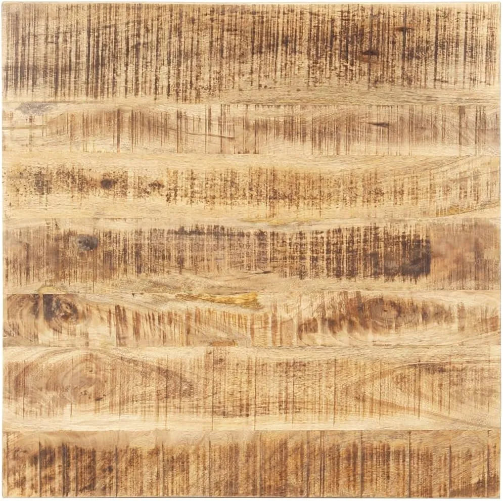 Plateau de Table en Bois de Manguier Massif 80x80 cm, Style Industriel pour Maison, Restaurant, Café, Hôtel