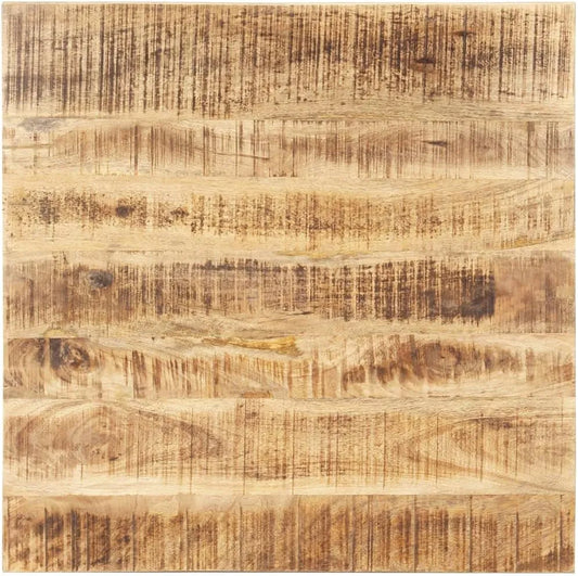 Plateau de Table en Bois de Manguier Massif 80x80 cm, Style Industriel pour Maison, Restaurant, Café, Hôtel
