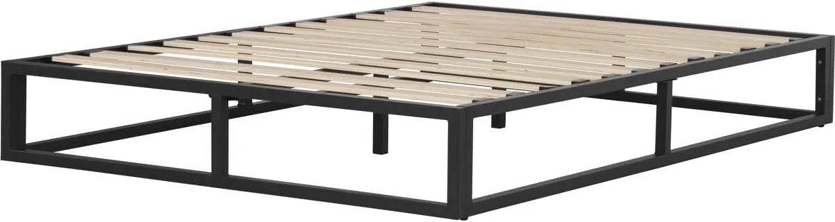 Cadre de Lit en Métal Noir 160x200 cm - Élégance Moderne pour votre Chambre
