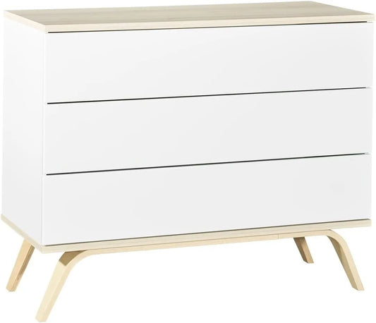 Commode Sauthon en Bois Blanc à 3 Tiroirs