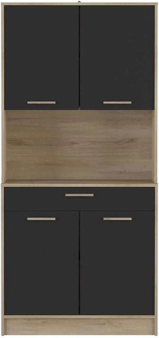 Buffet Cuisine 4 Portes avec Tiroir en Bois et Gris - Dolce - Fabriqué en France