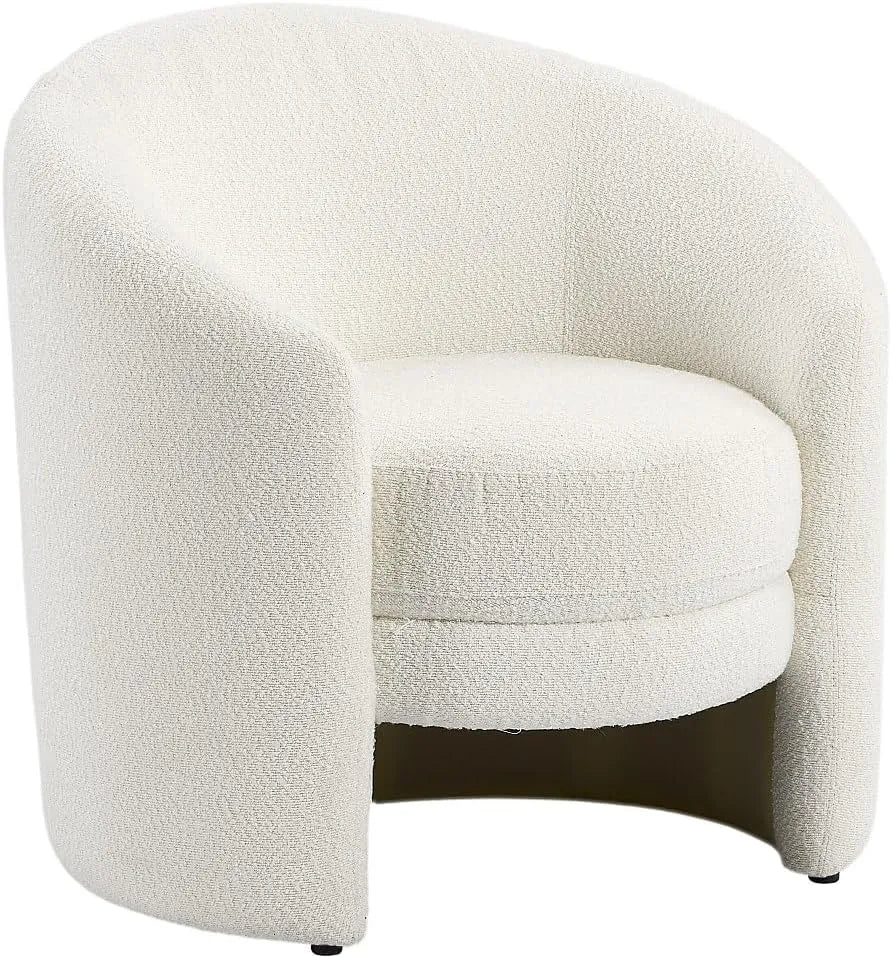 Fauteuil Design en Bouclette Blanche - Modèle RUOTO