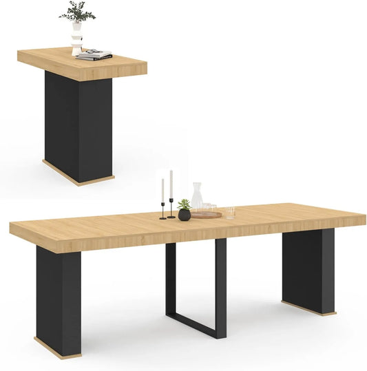 Table de Console Extensible Eden pour 10 Personnes en Bois et Noir 235 cm - IDMarket