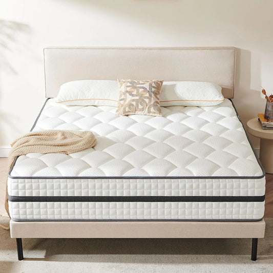 Matelas Orthopédique 140x200 cm à Ressorts Ensachés, 7 Zones de Confort, Mousse Hypoallergénique, Densité Moyenne H3