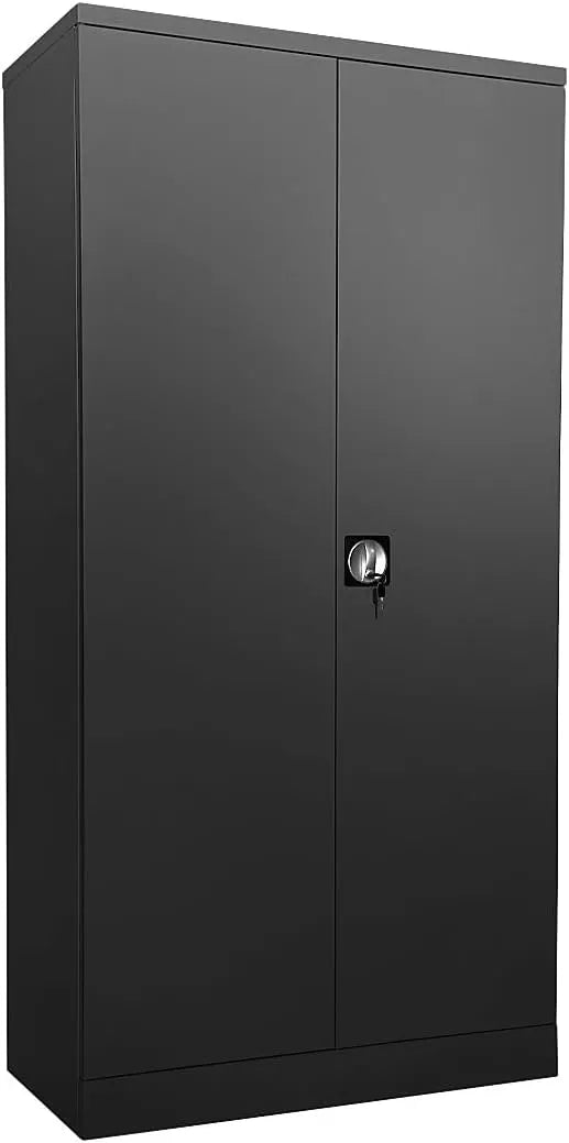 Armoire Métallique Eurokraft Nilas avec 4 Étagères 195x91,5x42,1 cm Noir