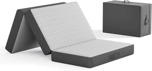Matelas Pliable 120x190 cm en Mousse Memory avec Housse de Transport, Idéal pour Voyage et Invités