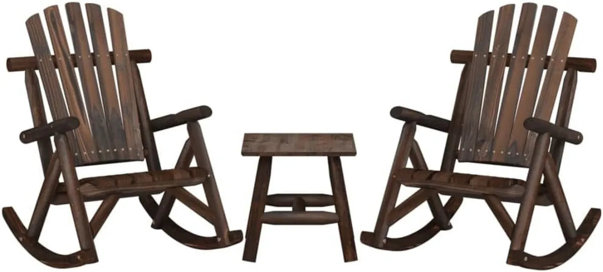 Ensemble de 3 Canapés de Jardin en Épicéa Massif, Chaises Longues et Canapé-Lit