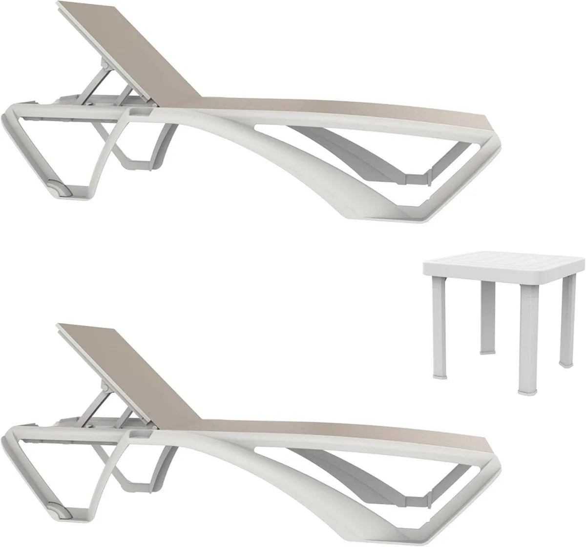 Ensemble de Mobilier Extérieur Andorre: Chaise Longue et Table d'Appoint