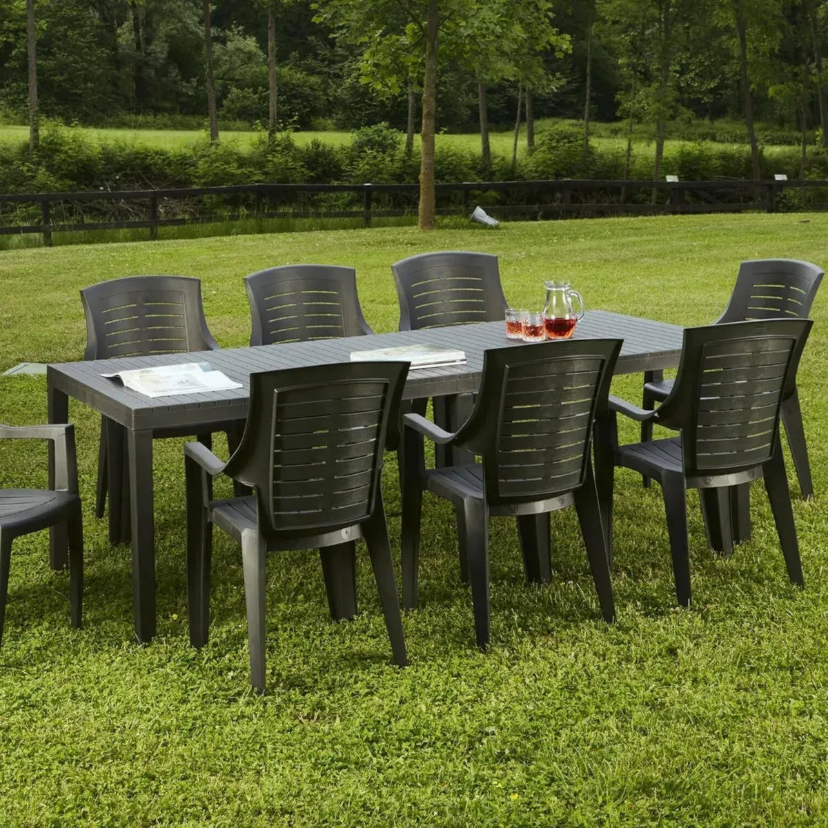 Dmora - Table de Jardin Extensible Susa, Rectangulaire, Made in Italy, 150x90x72 cm, Anthracite