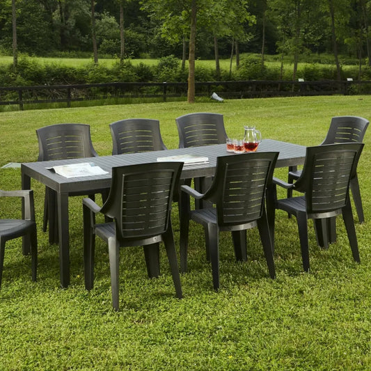 Dmora - Table de Jardin Extensible Susa, Rectangulaire, Made in Italy, 150x90x72 cm, Anthracite