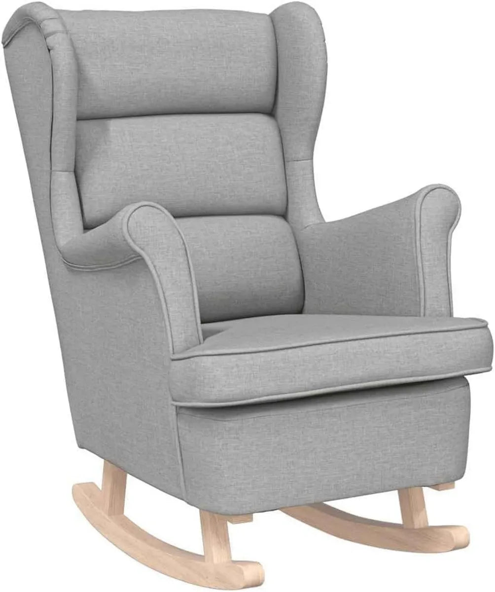 Chaise à Bascule en Tissu Gris Nuage 74x90x102 cm