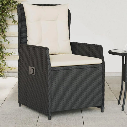Lot de 2 Fauteuils de Jardin Inclinables en Résine Tressée Noire pour Confort et Relaxation